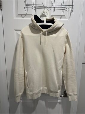Men's Cream Pullover Hoodie with Drawstring